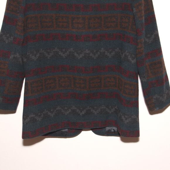 Vintage Braetan Wool Blend Blazer Coatigan Size L Southwestern Geometric - Picture 7 of 10